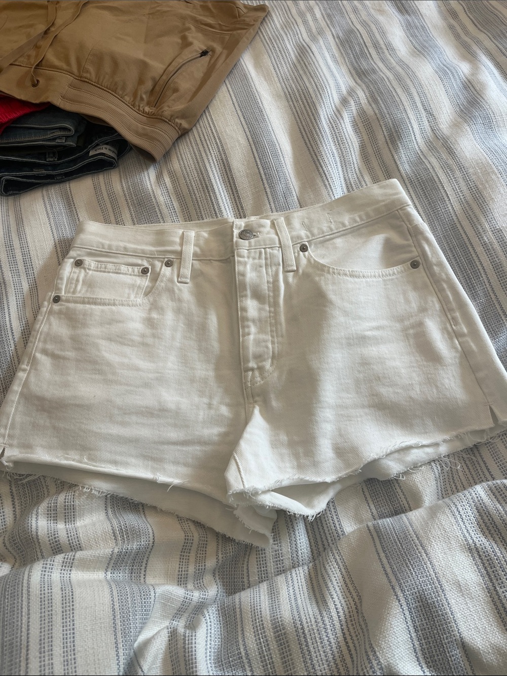 Madewell White Denim Cutoff Shorts